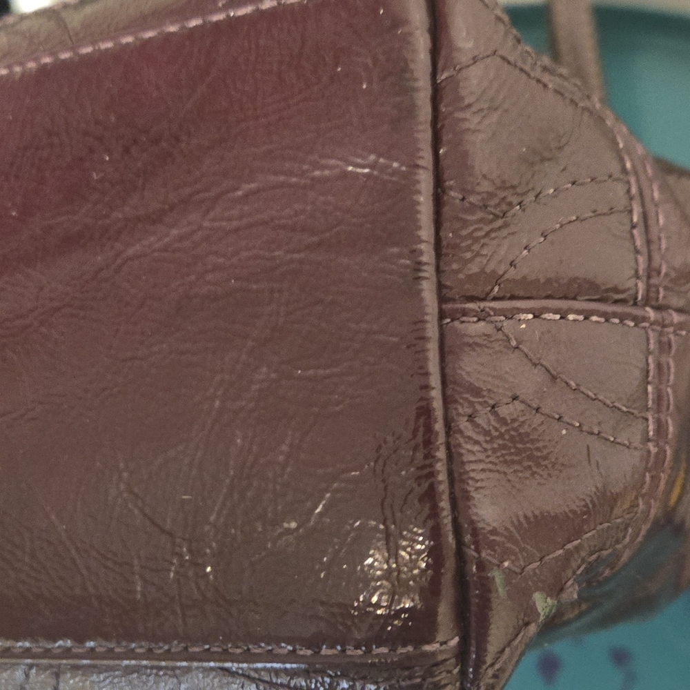 Coach Deep Purple Leather Tote - Picture 10 of 17